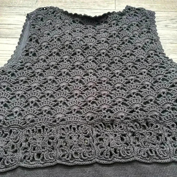 ASOS | 100% Cotton Black Crochet Sleeveless Dress Size 6 - Picture 12 of 12